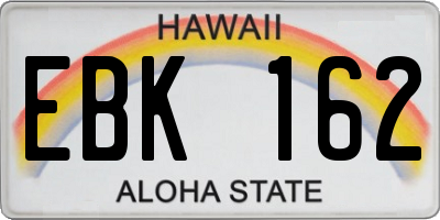 HI license plate EBK162