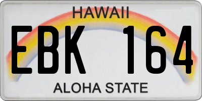 HI license plate EBK164
