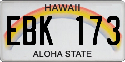 HI license plate EBK173