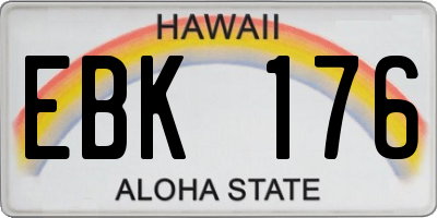 HI license plate EBK176