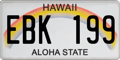 HI license plate EBK199