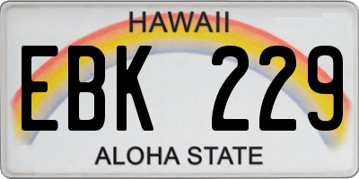 HI license plate EBK229