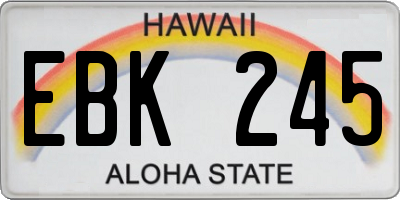 HI license plate EBK245