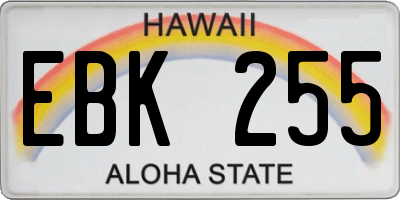HI license plate EBK255