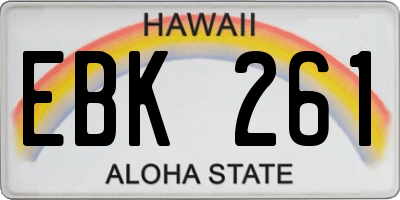 HI license plate EBK261