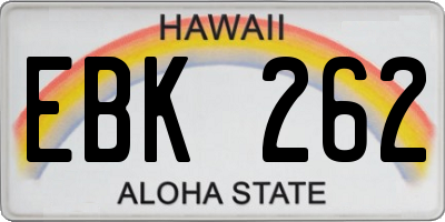HI license plate EBK262
