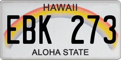HI license plate EBK273