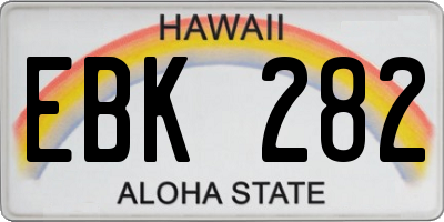 HI license plate EBK282