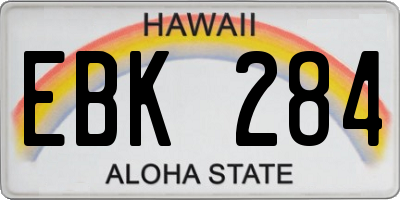 HI license plate EBK284