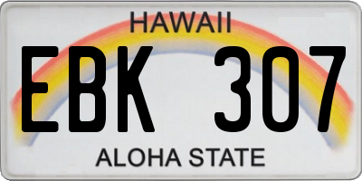 HI license plate EBK307