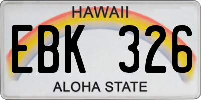 HI license plate EBK326