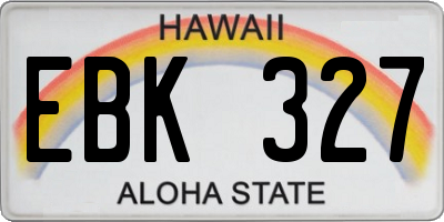 HI license plate EBK327
