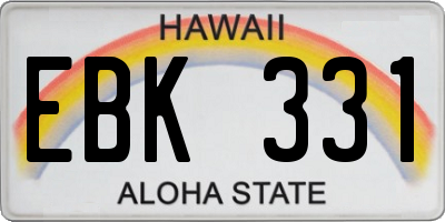 HI license plate EBK331