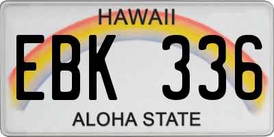 HI license plate EBK336