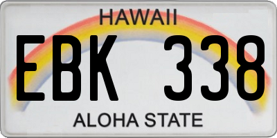 HI license plate EBK338