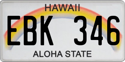 HI license plate EBK346