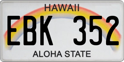 HI license plate EBK352