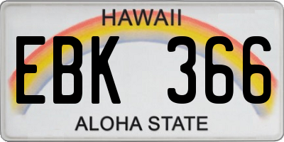 HI license plate EBK366