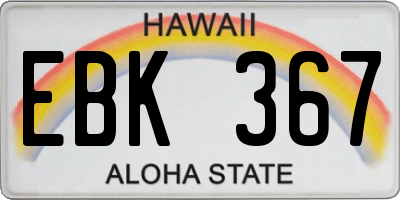 HI license plate EBK367