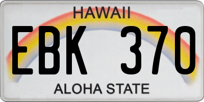 HI license plate EBK370
