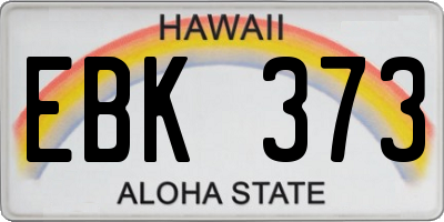 HI license plate EBK373