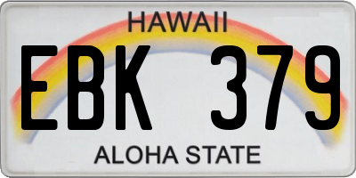 HI license plate EBK379
