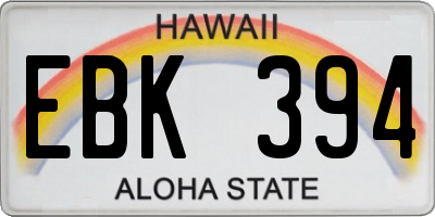 HI license plate EBK394