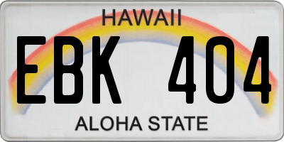 HI license plate EBK404