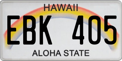 HI license plate EBK405
