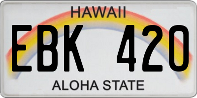 HI license plate EBK420