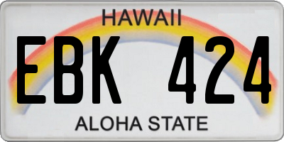 HI license plate EBK424