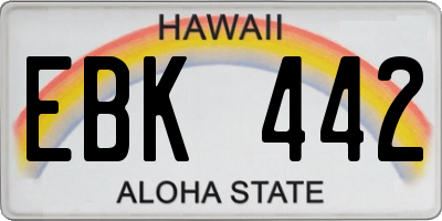HI license plate EBK442