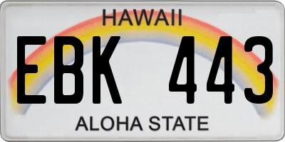 HI license plate EBK443