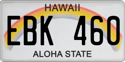 HI license plate EBK460