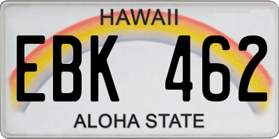 HI license plate EBK462
