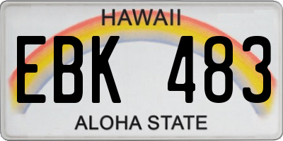 HI license plate EBK483