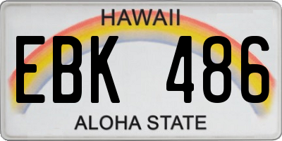 HI license plate EBK486
