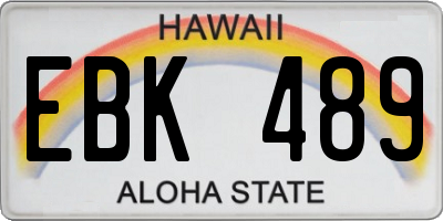 HI license plate EBK489