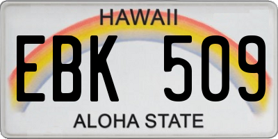 HI license plate EBK509