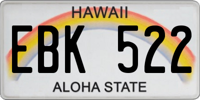 HI license plate EBK522