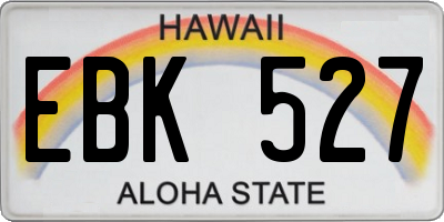 HI license plate EBK527