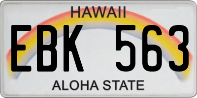 HI license plate EBK563