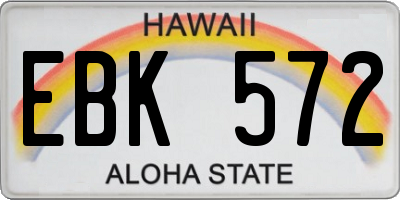 HI license plate EBK572