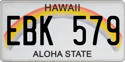 HI license plate EBK579