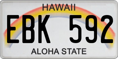 HI license plate EBK592