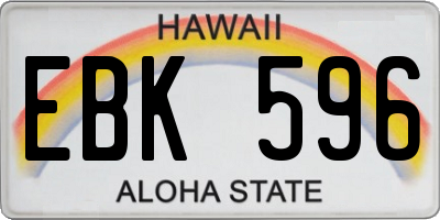 HI license plate EBK596