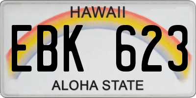 HI license plate EBK623