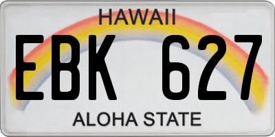 HI license plate EBK627