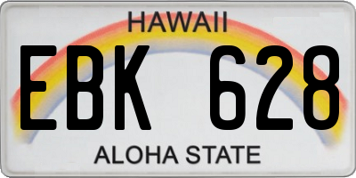 HI license plate EBK628