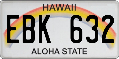HI license plate EBK632
